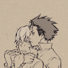anaraine: Young Xanxus with his arm curled around Squalo's neck, pulling him back against his chest to press a kiss above his eye. ([khr] when we were young)