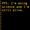 elfin: text: pps: i'm doing science and i'm alive (portal.science)