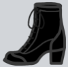 buttonsbeadslace: drawing of a high-heeled boot (shoe)