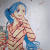 sunnysummoner: A drawing of a woman (Vivi from One Piece) brushing back a lock of hair (01 ★ see the light)