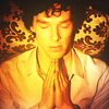 setra: Sherlock Holmes in golden light, plotting something. (sherlock)