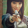 starr_falling: Pop Girl from Push holding a gun and looking smug (Pop Girl thinks she's better than you)