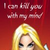 zellieh: Emma Frost's face, eyes staring at you. Text reads: I can kill you with my mind (X-Men Emma Frost: Kill you with my mind)