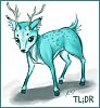 pne: A hand-drawn teal deer with the letters "TL;DR" in the bottom right-hand corner (teal deer)