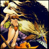 lurrel: Panel from The Maxx, with Julie, a white woman in her 'Jungle Queen' outfit, baring her midriff and holding a spear (the maxx)