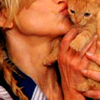 sarken: brenda holding and kissing tiny kitten joel ([the closer] wakey wakey eggs and bakey)