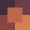 facetofcathy: four equal blocks of purple and orange shades with a rusty orange block centred on top (Default)