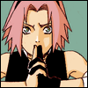 medpacksapunch: Sakura: concentrating/jutsu hand signs (black umbrella)
