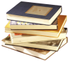 kshandra: a stack of hardback books, spines facing away (Books)