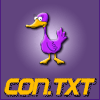 gblvr: purple duck on purple background with the caption "CON.TXT" (CON.TXT)