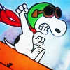 turlough: Snoopy the WWI Flying Ace looking angry,  art by Charles M. Schulz ((peanuts) curse you red baron!)