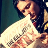 greedy_dancer: Frank reading Wanted Killjoys paper (MCR - Killjoys)