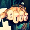 chaosmanor: image of knuckles, tattoed with the word 'city' (andy knuckle 2)