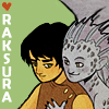 esteefee: drawing of jade in raksura form holding moon in groundling (moon)
