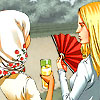 muccamukk: Faiza and Jac drink lemonade and watch cricket. (Marvel: Watching Sports)